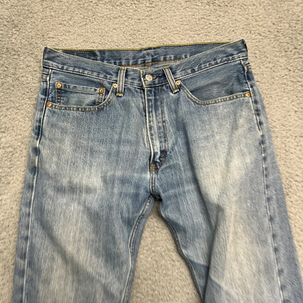 Levi's‎ 505 Jeans Mens 34x29 Regular Fit Blue Excellent Straight Leg Denim